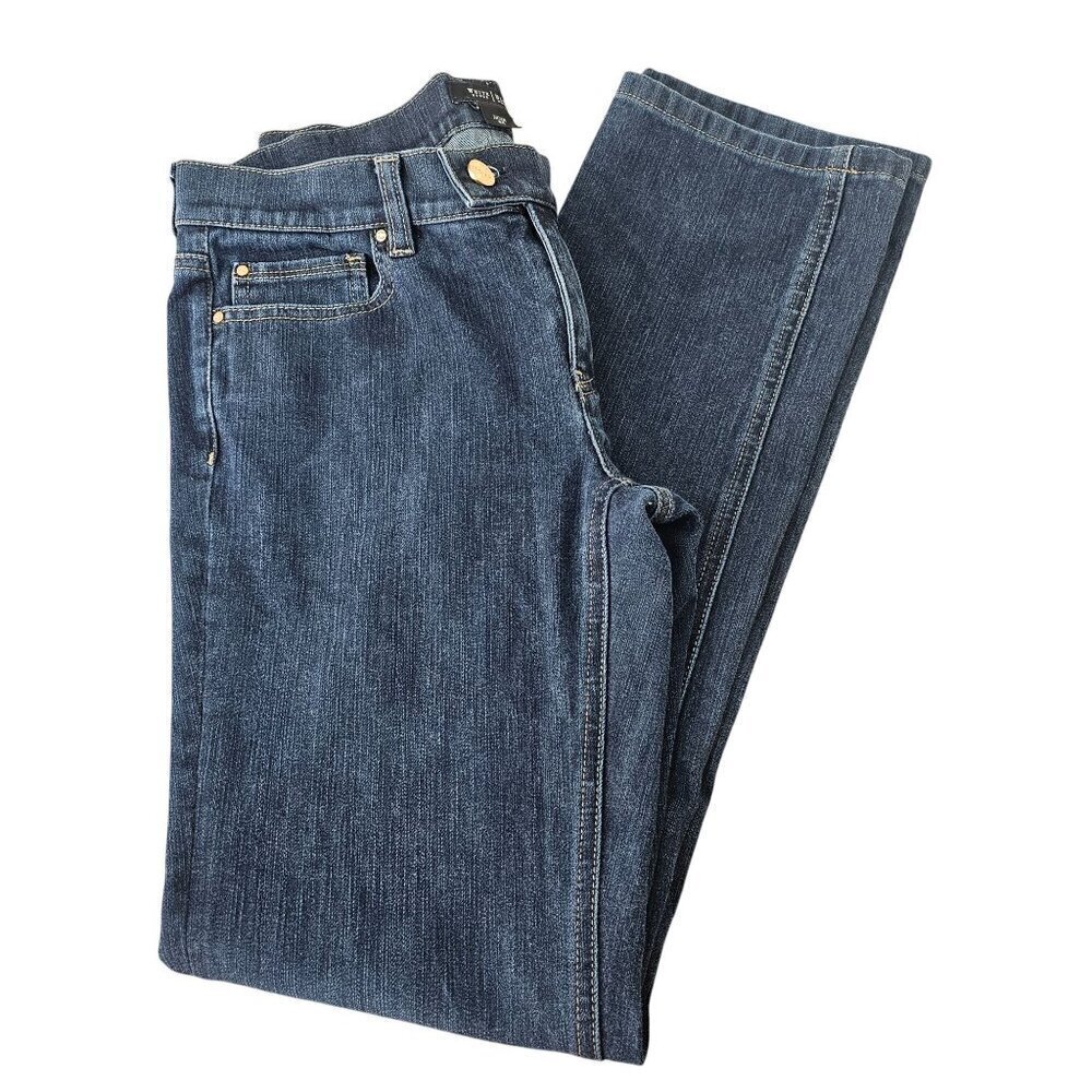 White House Black Market Love Life Jeans Womens 8 Low Rise Skinny Dark Wash Noir